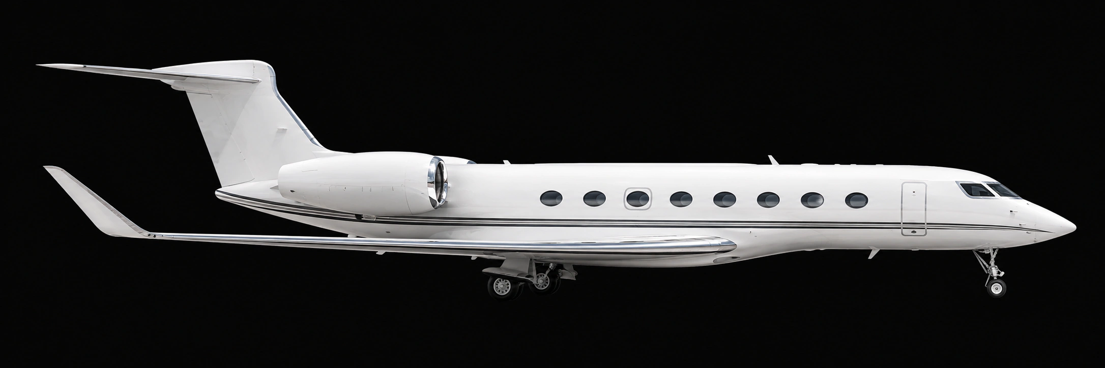 Side view of a business jet with the areas covered by each airworthiness directive marked